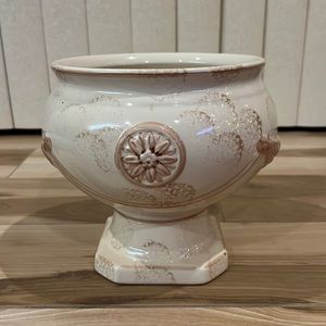 Rare Vintage 7 1/4” Tall Glazed Ceramic Pedastal Bowl by California Pantry